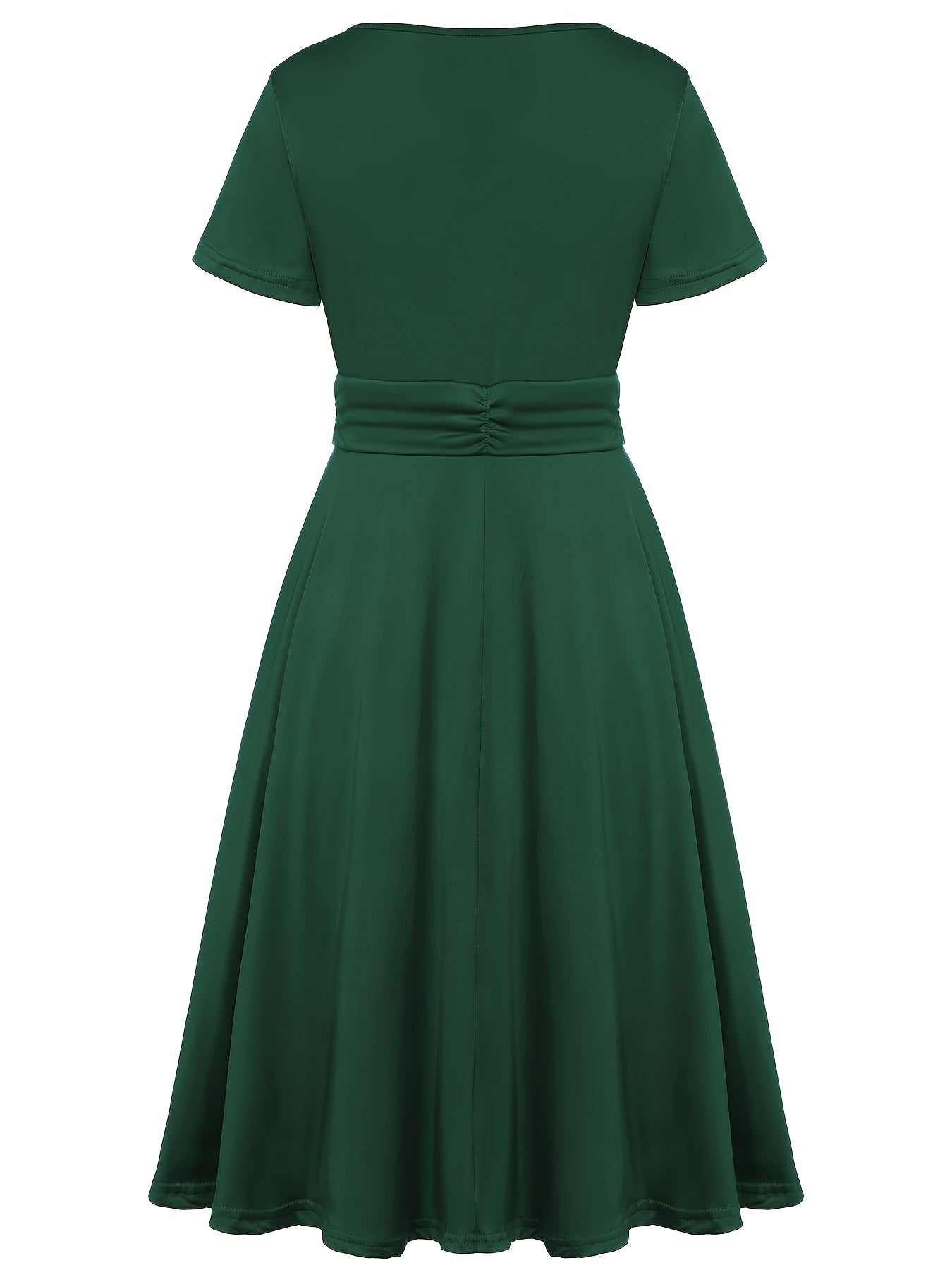 Elegant Women's Skinny Fit Rhinestone V-Neck Dress