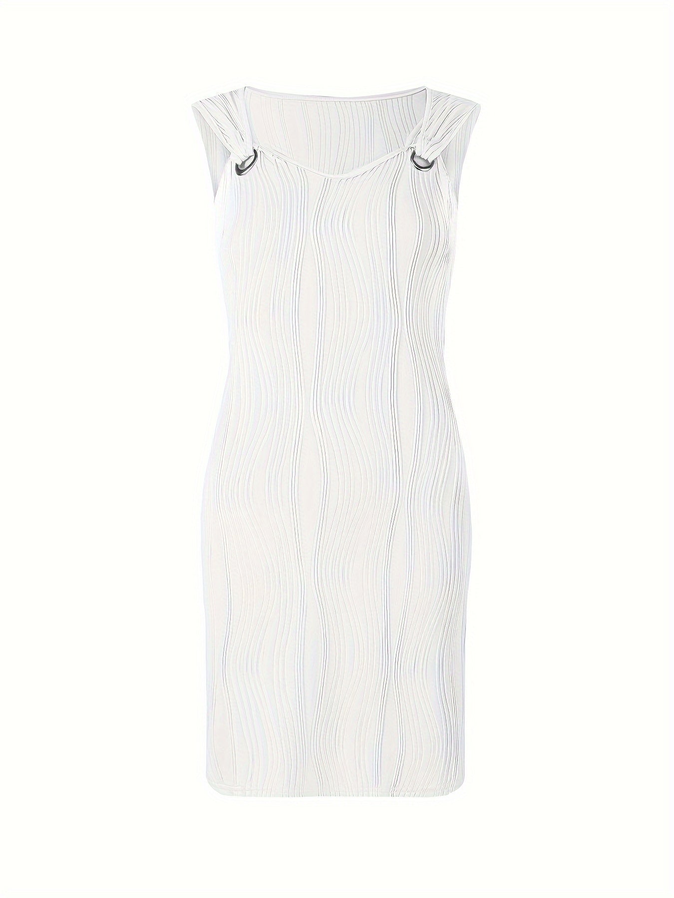 Solid Dress, Casual V Neck Sleeveless Mini Dress, Women's Clothing