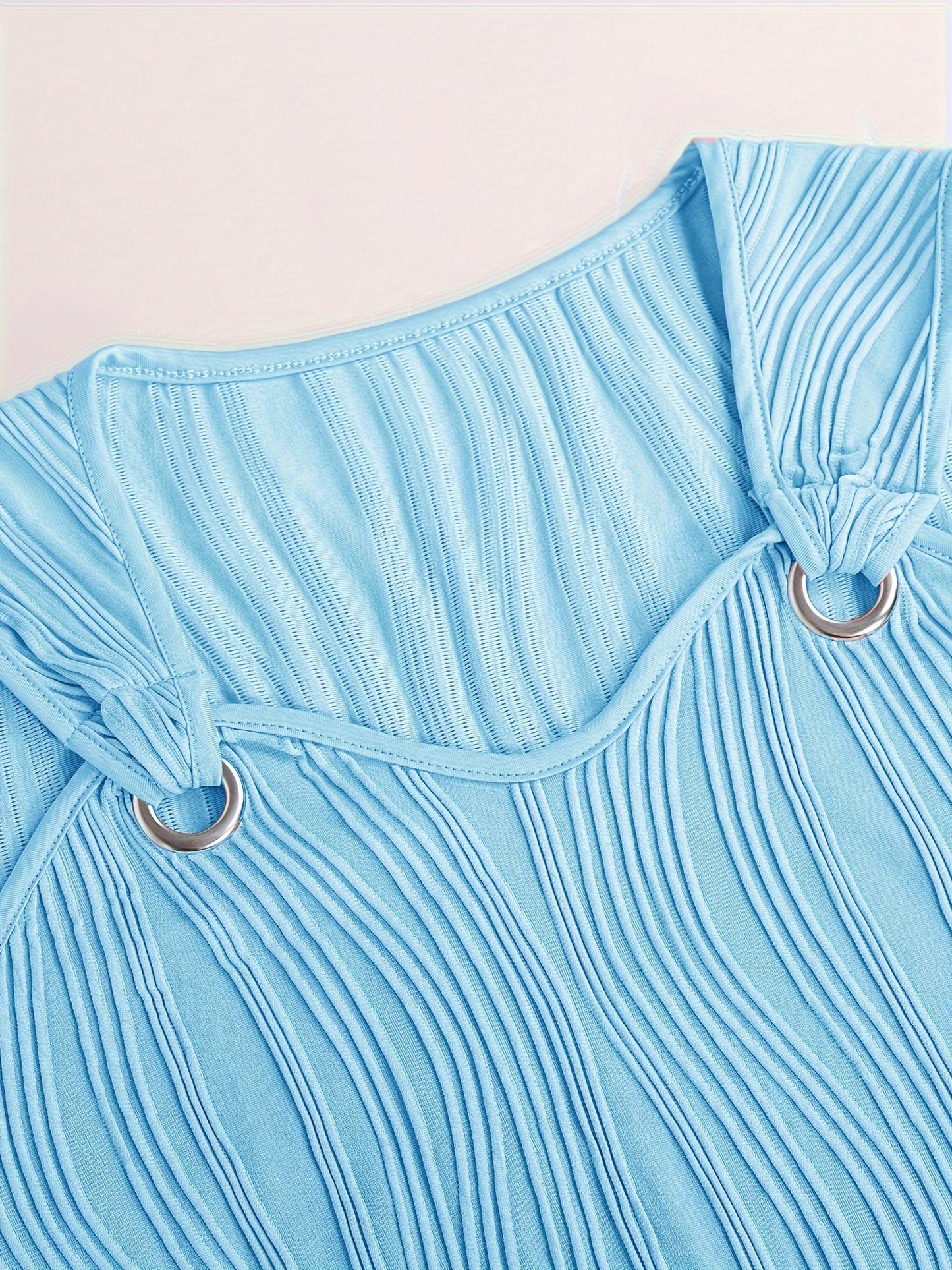 Solid Dress, Casual V Neck Sleeveless Mini Dress, Women's Clothing
