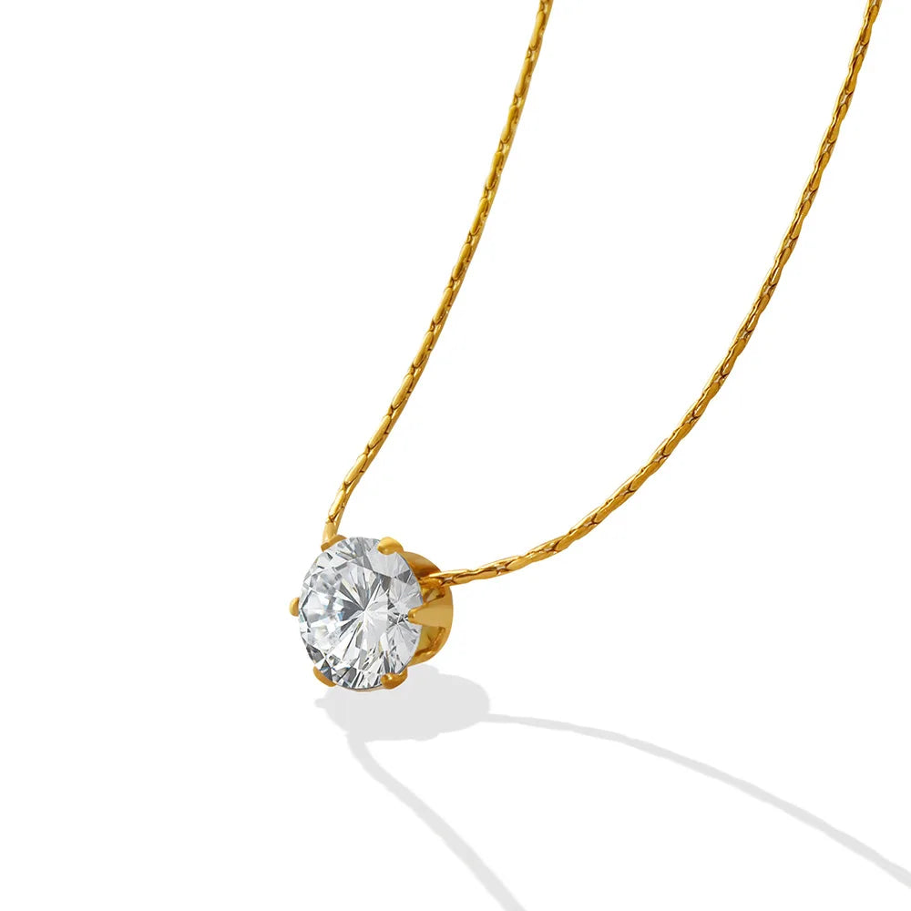 Charm Necklace Anti Tarnish Stainless Steel Chain Round Necklace New
