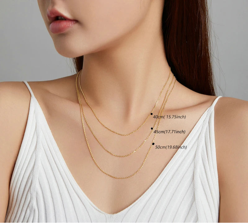 Lobster Clasp Adjustable Necklace Box Chain Fashion Jewelry for Women
