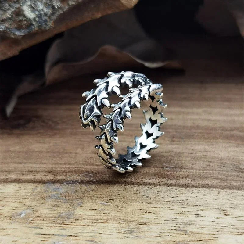Rings For Women Men Antique Silver Hyperbole Centipede Open Ring Hip Hop