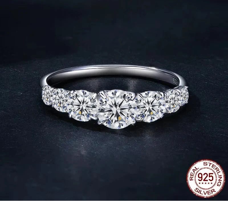 Diamond Ring 925 Sterling Silver for Women