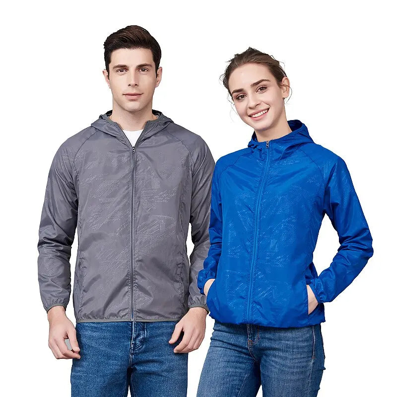 LNGXO Unisex Hiking Jacket Men Women Waterproof Quick Dry Camping Windbreaker