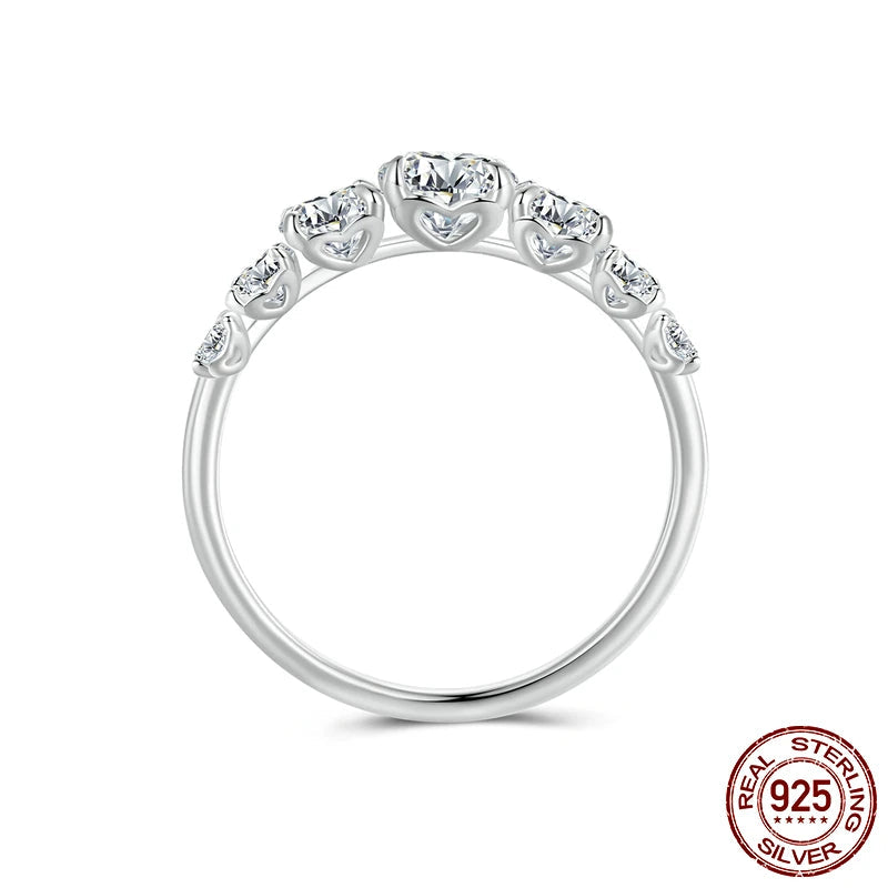 Diamond Ring 925 Sterling Silver for Women