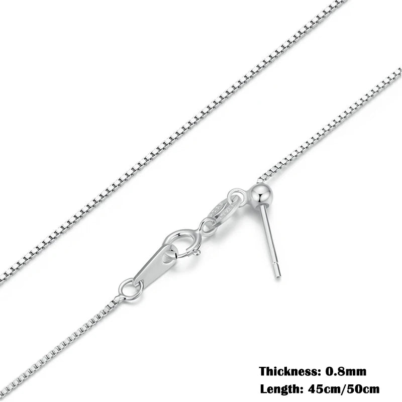 Lobster Clasp Adjustable Necklace Box Chain Fashion Jewelry for Women