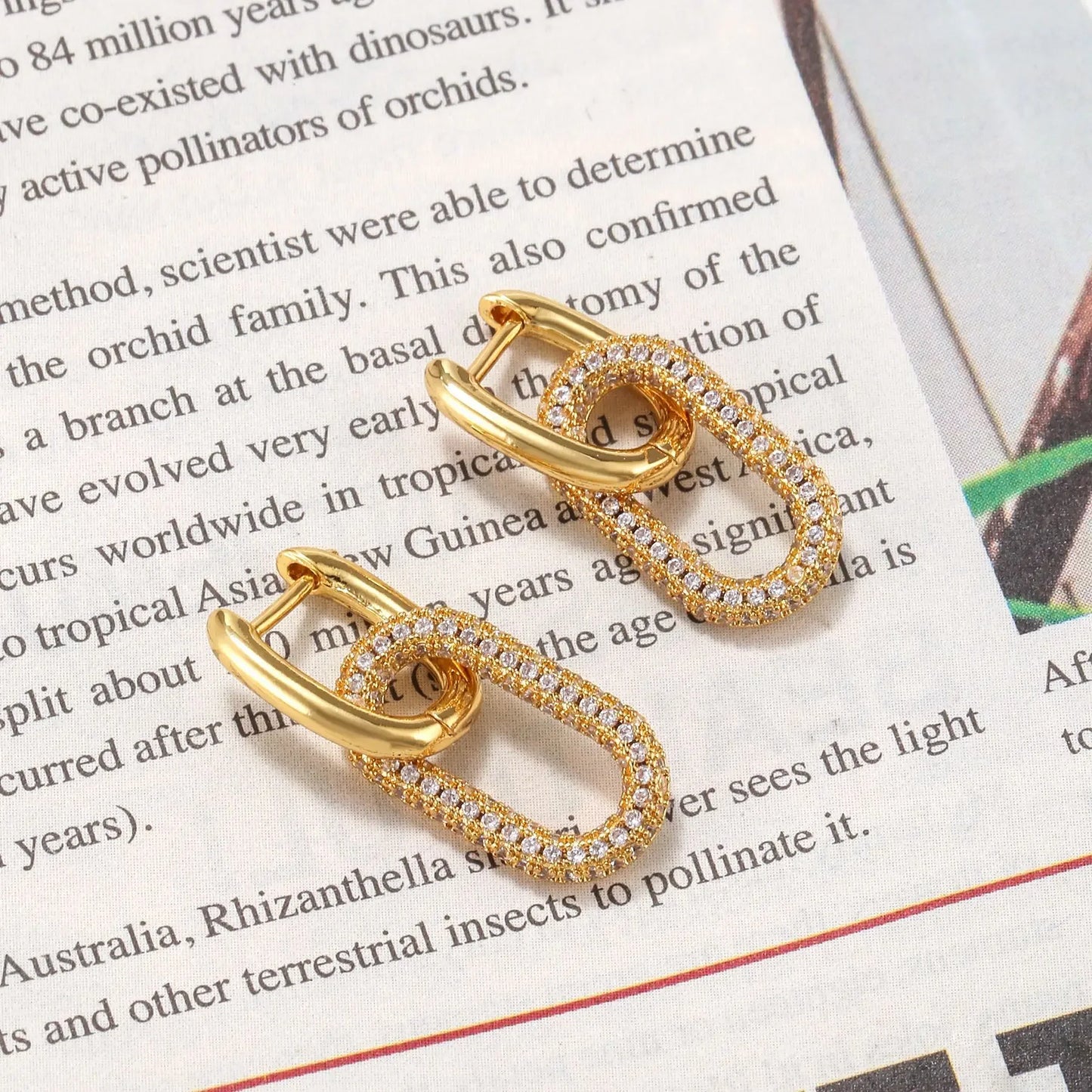 Shiny Rhinestone Geometric Earrings Ladies Fashion