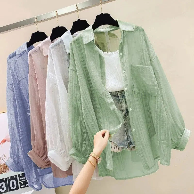 Summer Sunscreen Shirt Elegant Casual Women's Cardigan