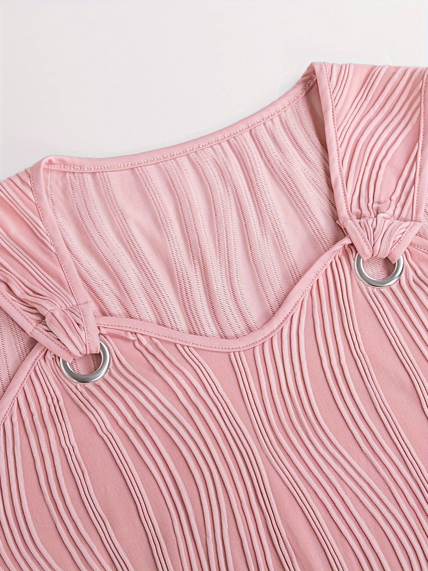 Solid Dress, Casual V Neck Sleeveless Mini Dress, Women's Clothing