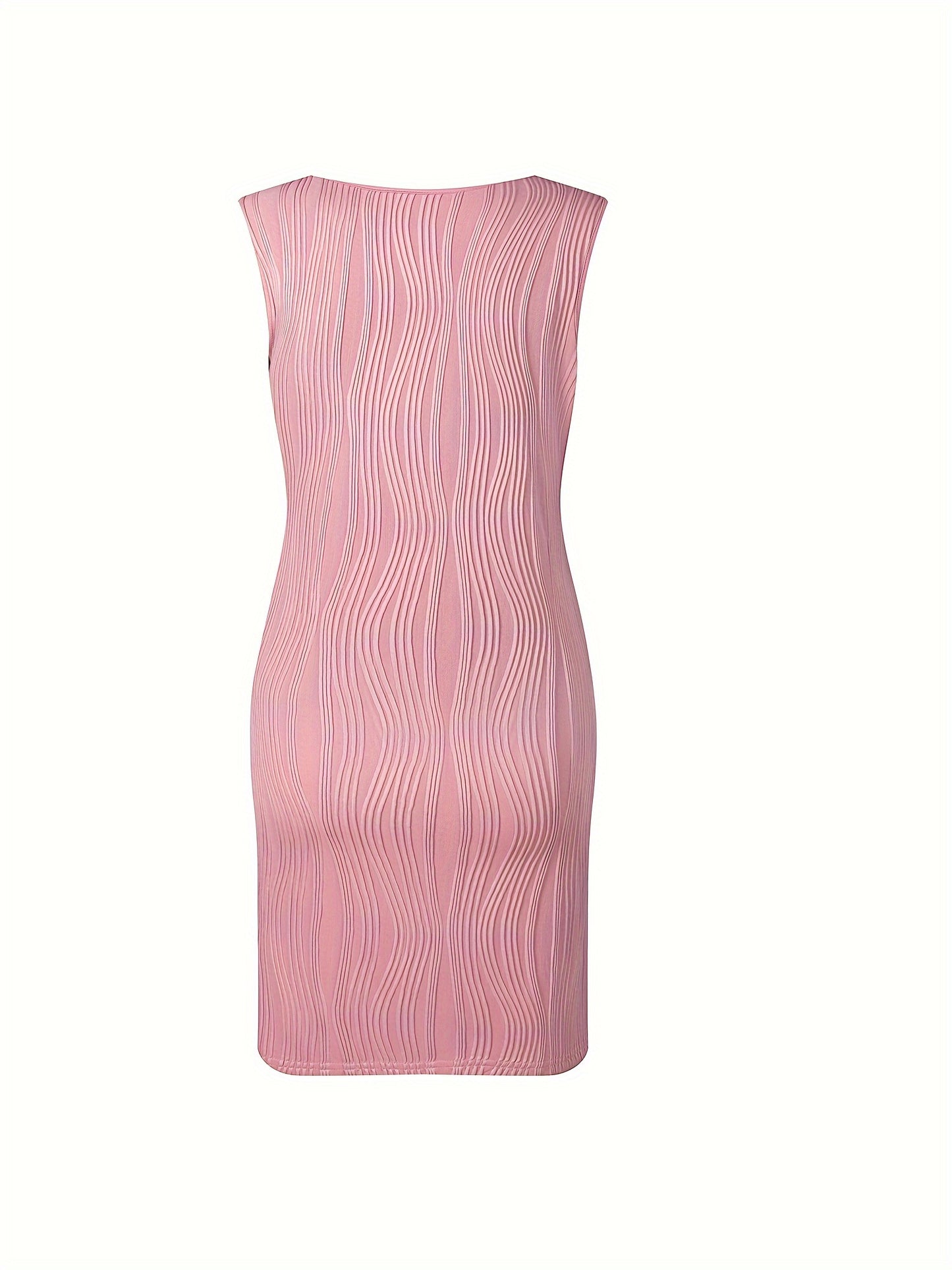 Solid Dress, Casual V Neck Sleeveless Mini Dress, Women's Clothing
