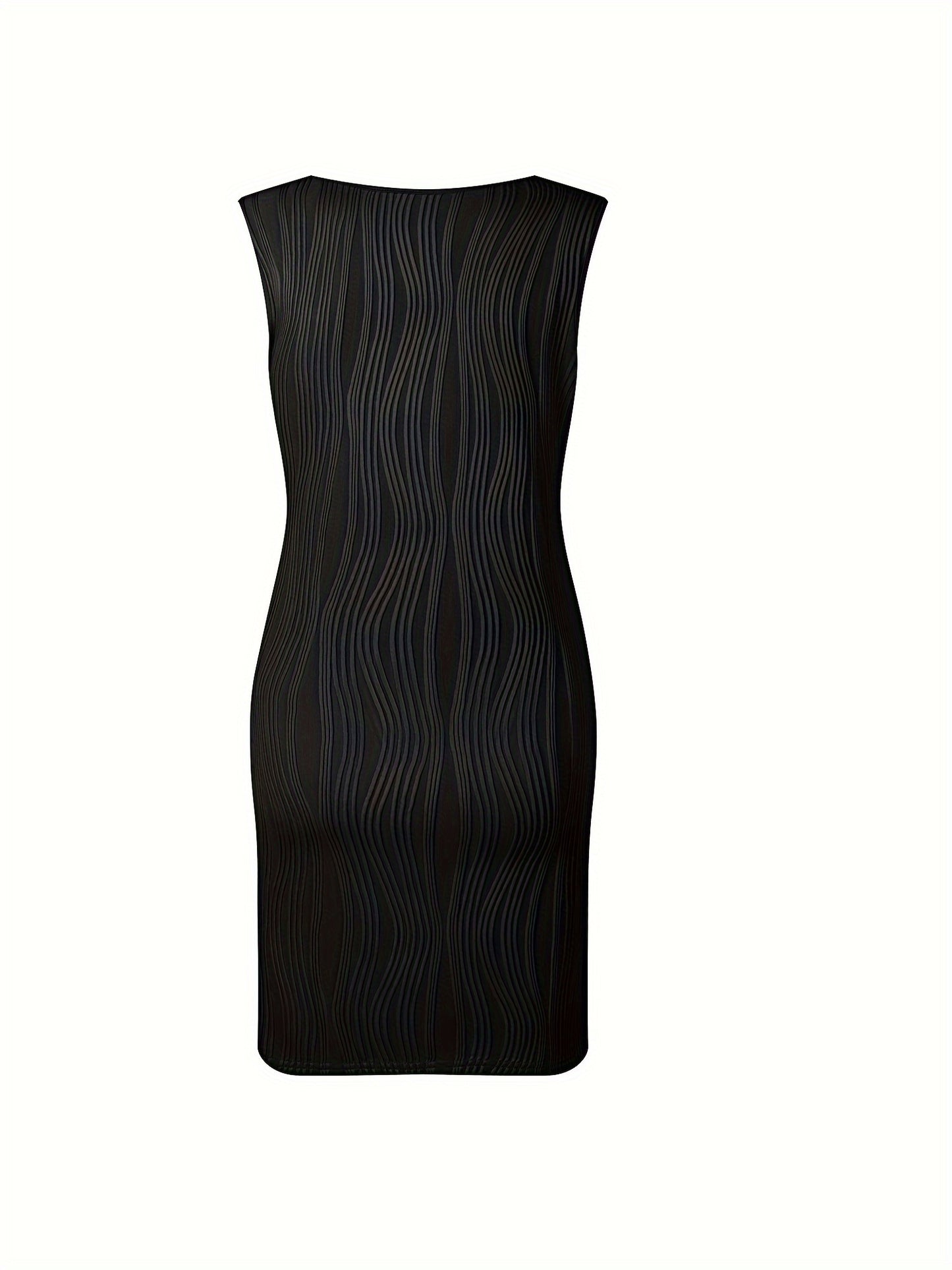 Solid Dress, Casual V Neck Sleeveless Mini Dress, Women's Clothing