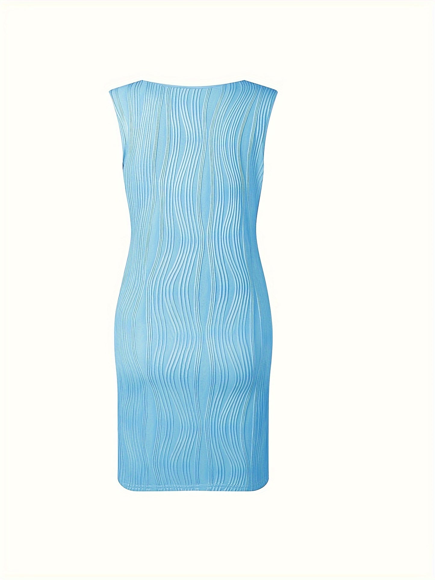 Solid Dress, Casual V Neck Sleeveless Mini Dress, Women's Clothing