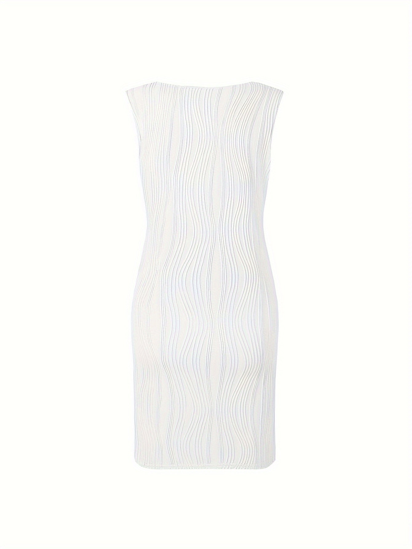 Solid Dress, Casual V Neck Sleeveless Mini Dress, Women's Clothing