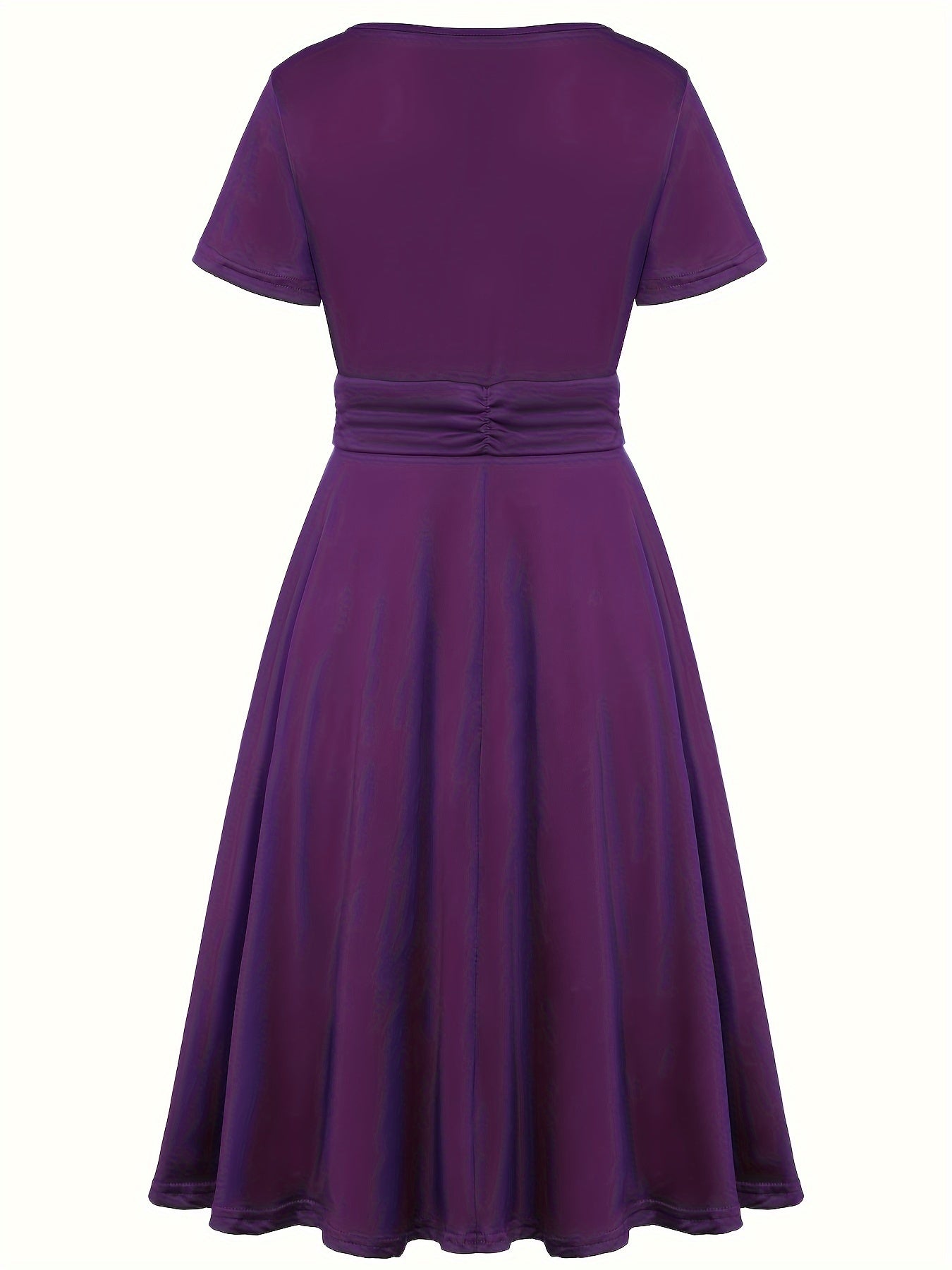 Elegant Women's Skinny Fit Rhinestone V-Neck Dress