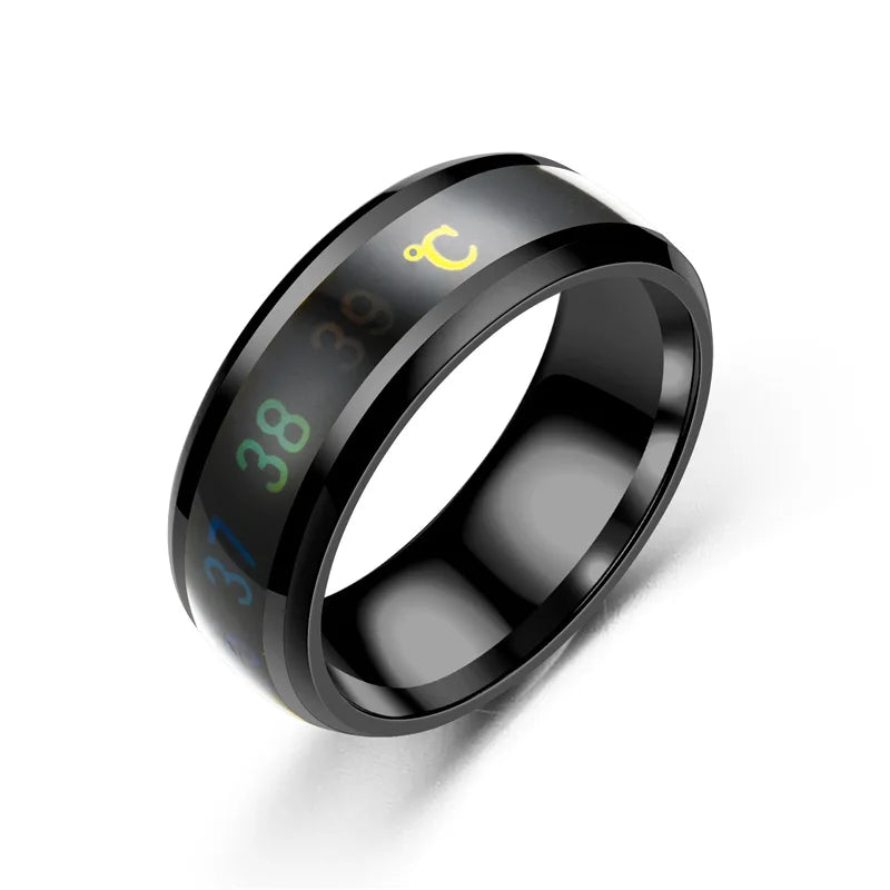 Titanium Steel Temperature Couple Ring Mood Emotion Feeling