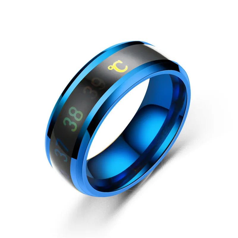 Titanium Steel Temperature Couple Ring Mood Emotion Feeling