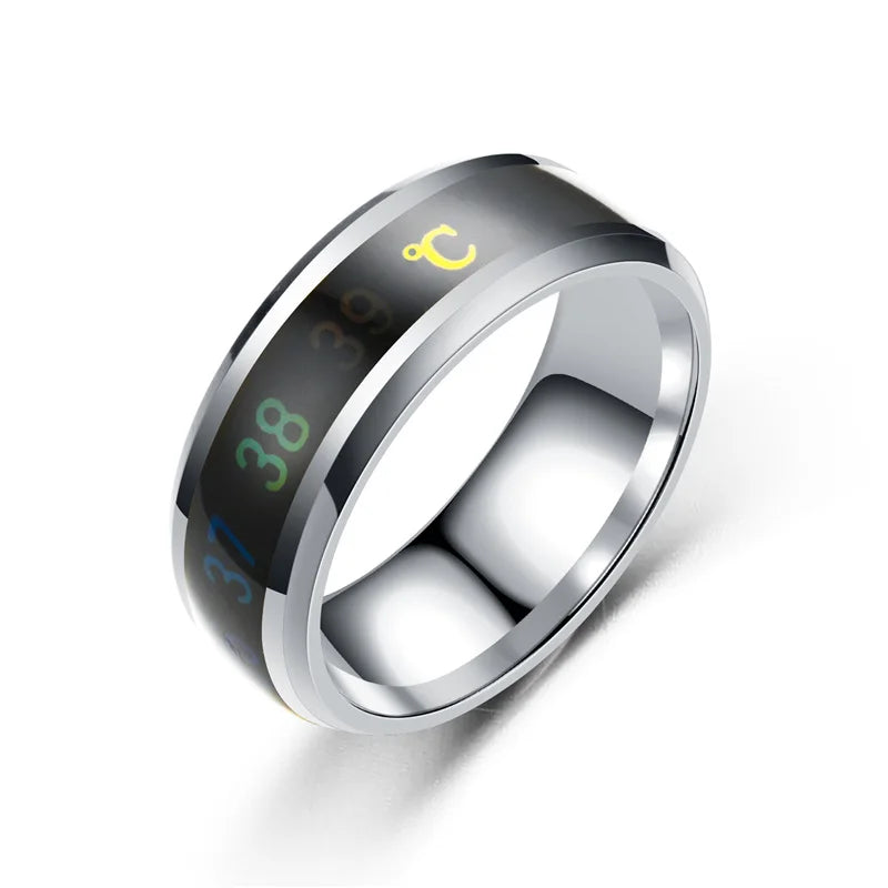 Titanium Steel Temperature Couple Ring Mood Emotion Feeling