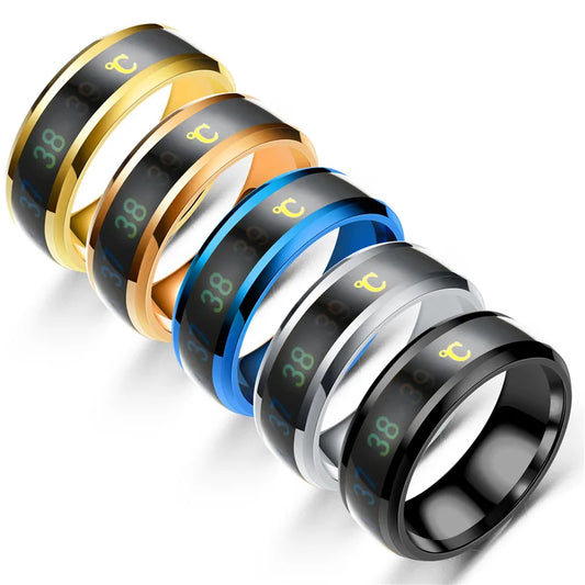 Titanium Steel Temperature Couple Ring Mood Emotion Feeling