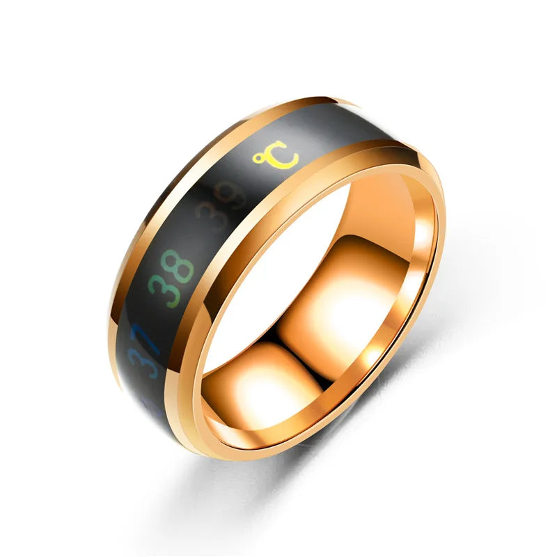 Titanium Steel Temperature Couple Ring Mood Emotion Feeling