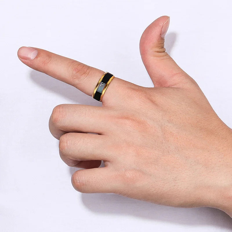 Titanium Steel Temperature Couple Ring Mood Emotion Feeling