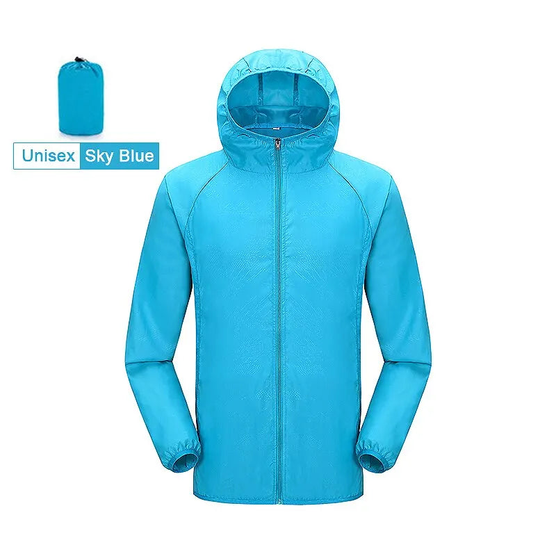 LNGXO Unisex Hiking Jacket Men Women Waterproof Quick Dry Camping Windbreaker