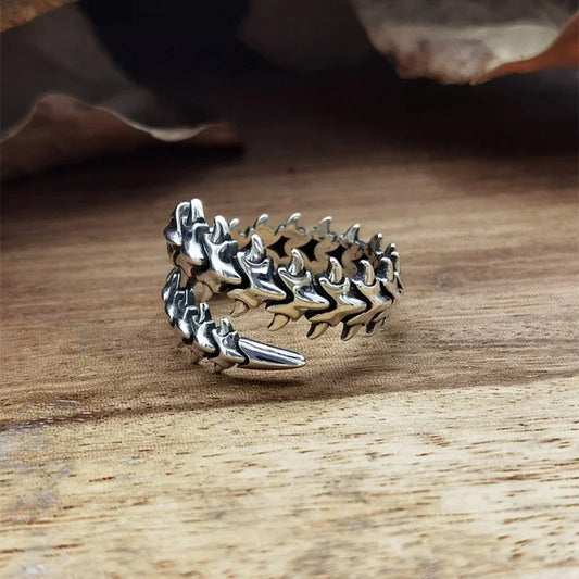 Rings For Women Men Antique Silver Hyperbole Centipede Open Ring Hip Hop