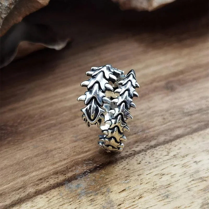 Rings For Women Men Antique Silver Hyperbole Centipede Open Ring Hip Hop