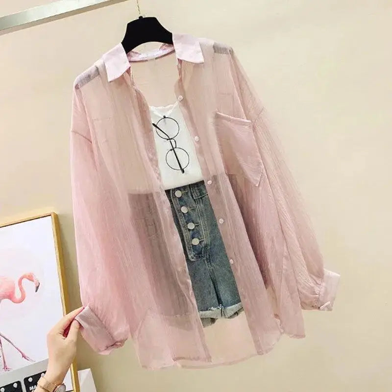 Summer Sunscreen Shirt Elegant  Casual Women's Cardigan