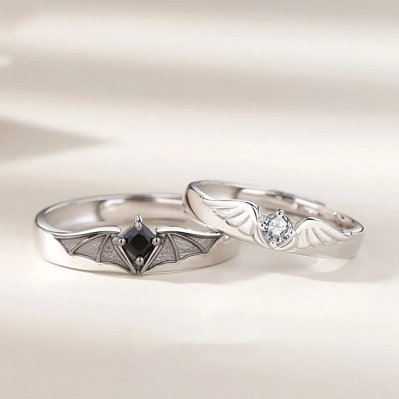 ouple Rings Silver Color Sun Moon Adjustable Open Ring For Women