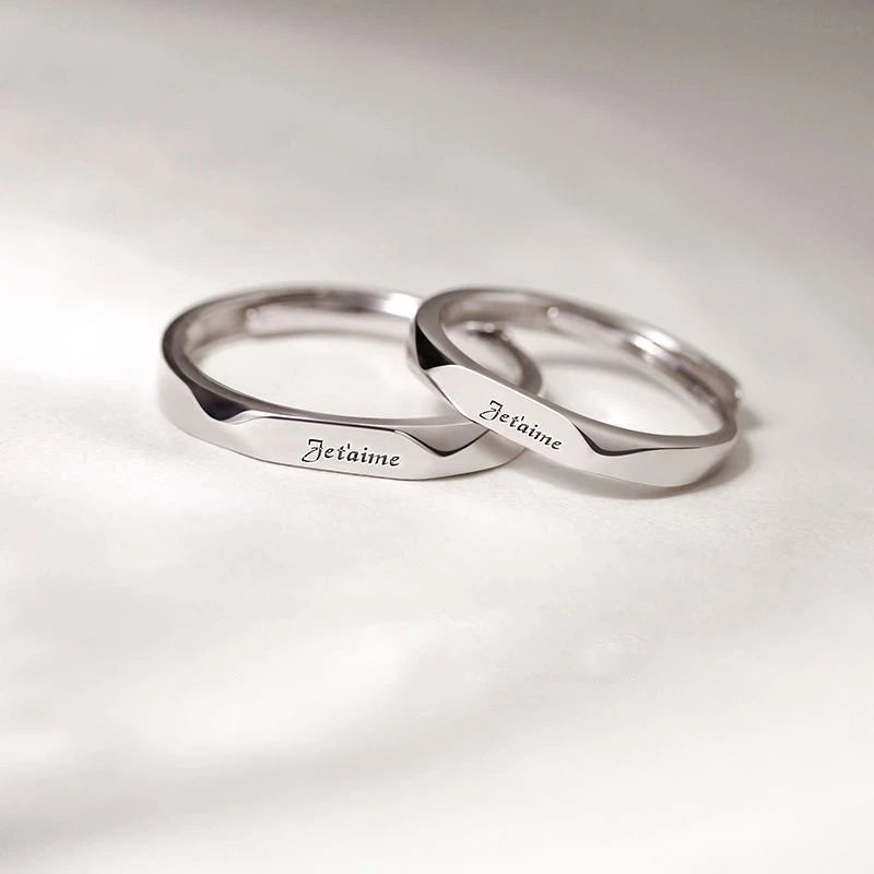 ouple Rings Silver Color Sun Moon Adjustable Open Ring For Women