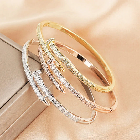 Nail Bracelets Trendy Bracelet Zircon Screw Bracelet For Women
