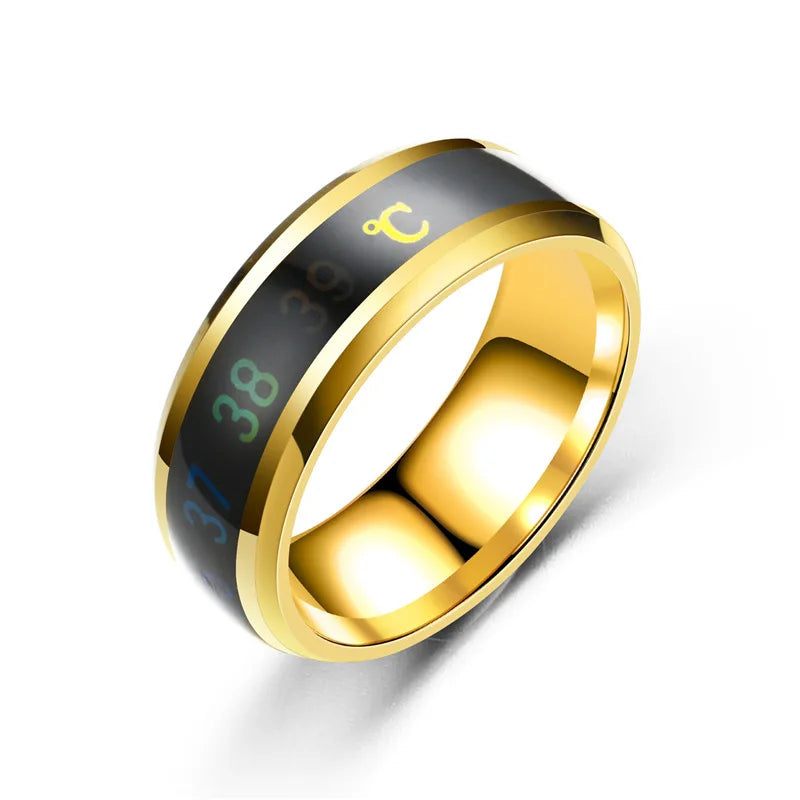 Titanium Steel Temperature Couple Ring Mood Emotion Feeling