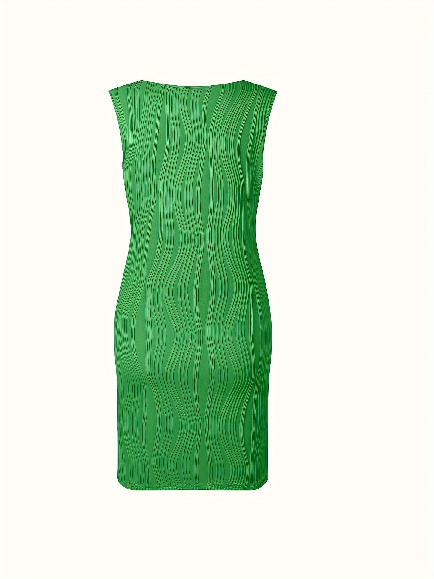 Solid Dress, Casual V Neck Sleeveless Mini Dress, Women's Clothing