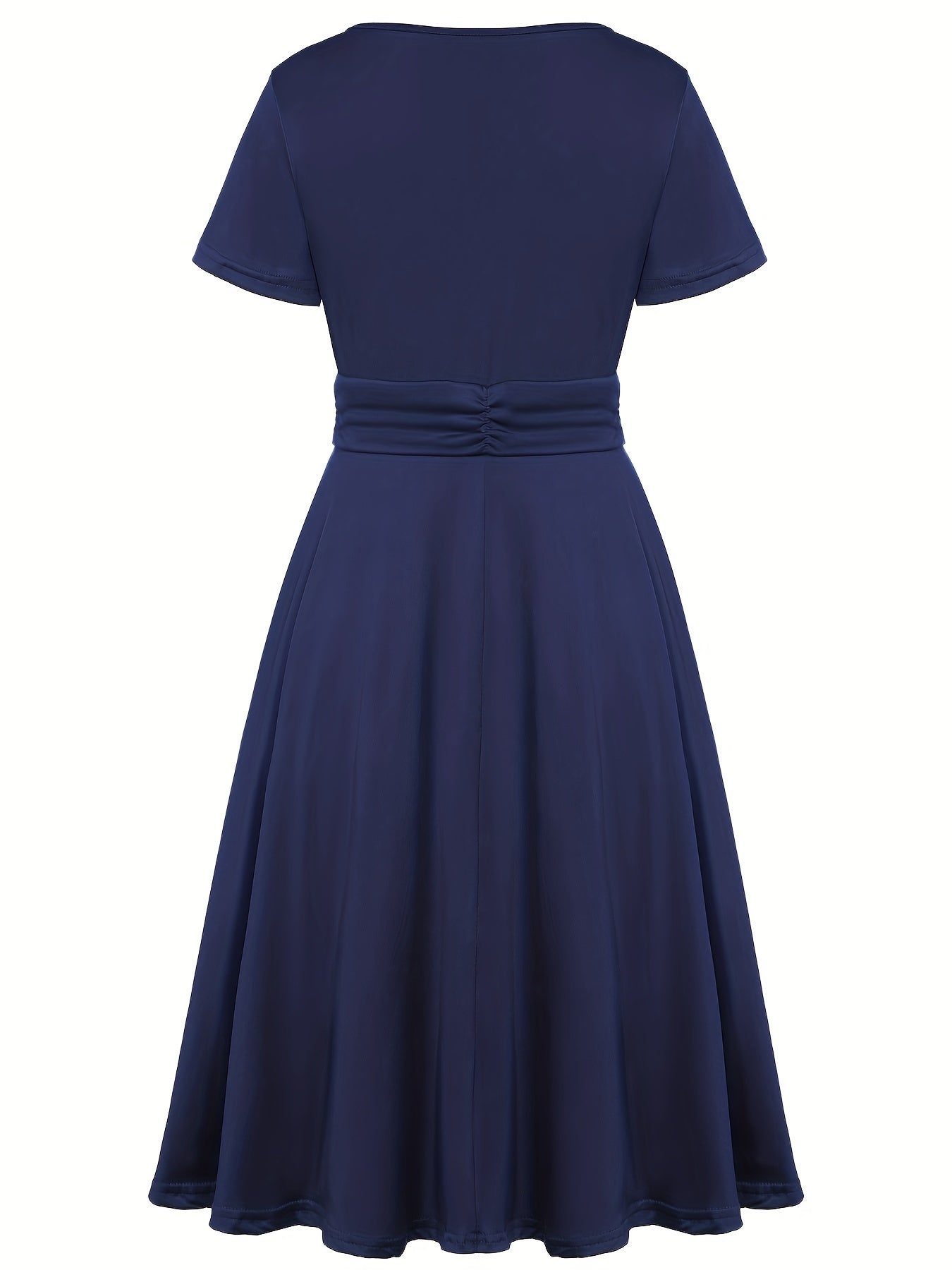 Elegant Women's Skinny Fit Rhinestone V-Neck Dress