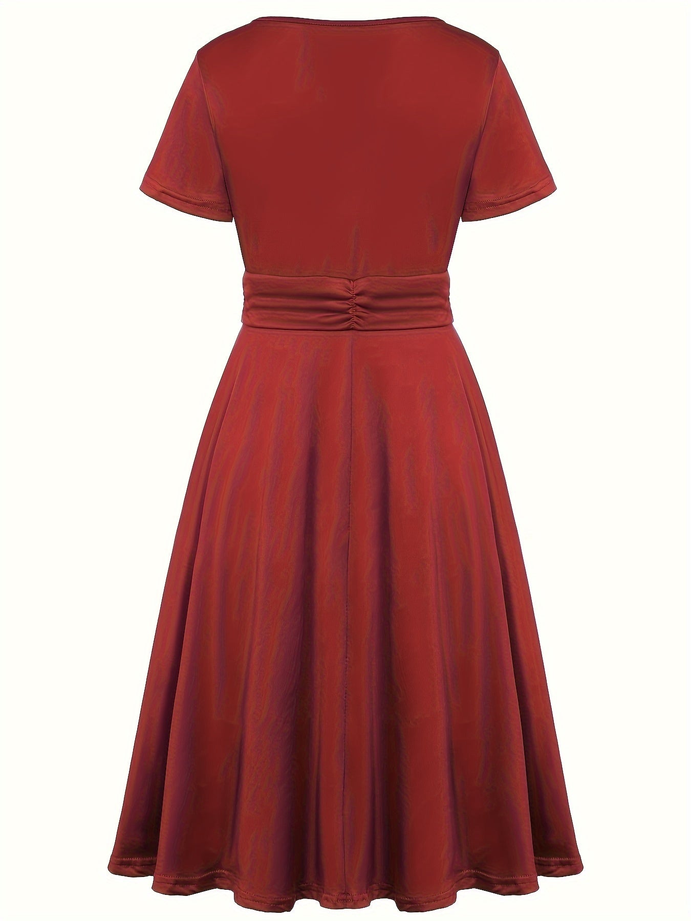 Elegant Women's Skinny Fit Rhinestone V-Neck Dress
