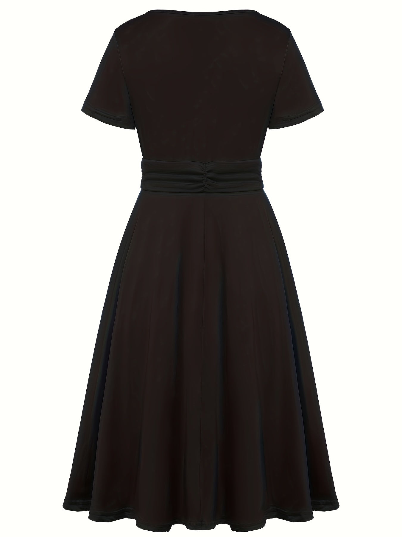 Elegant Women's Skinny Fit Rhinestone V-Neck Dress