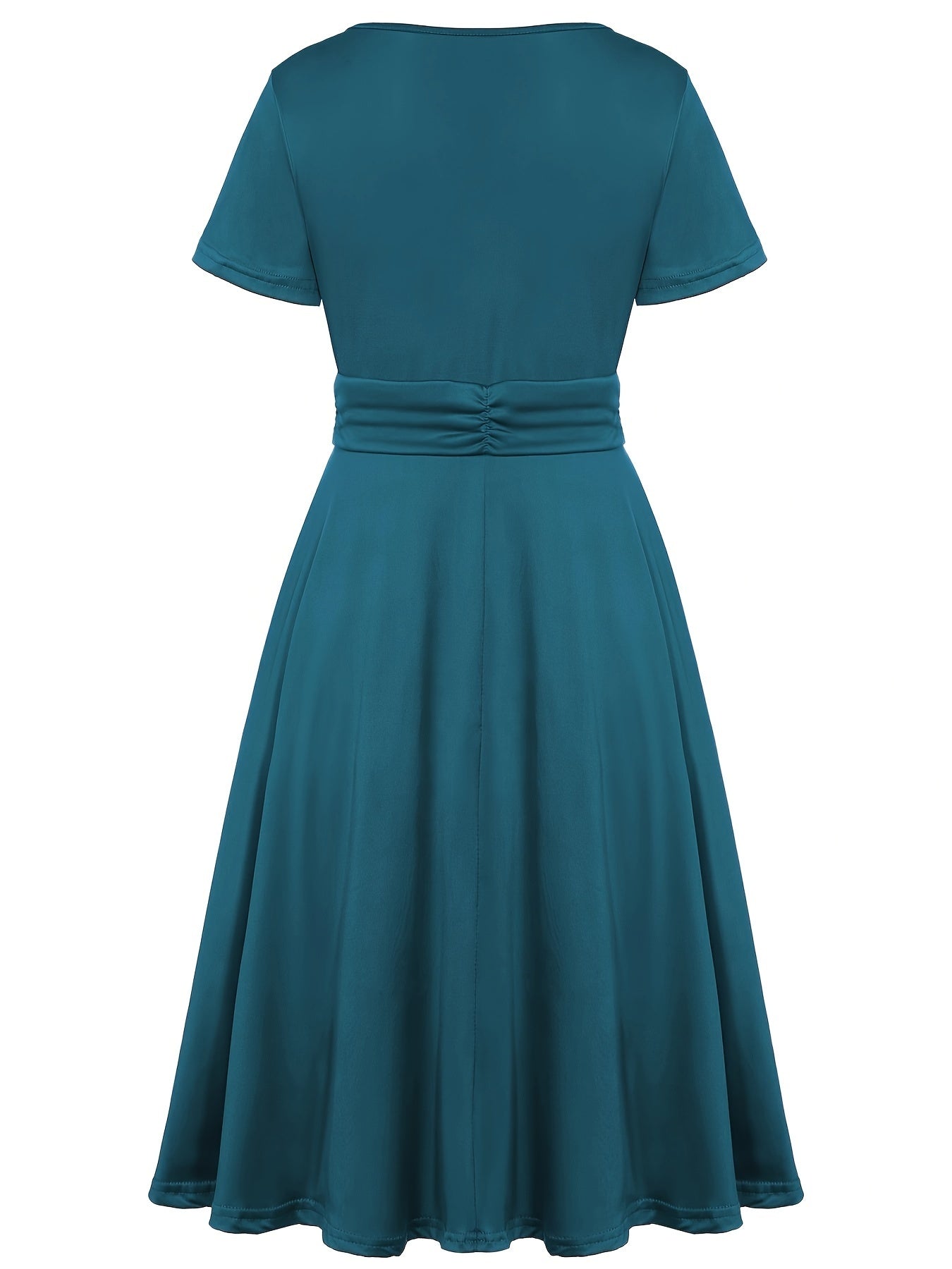 Elegant Women's Skinny Fit Rhinestone V-Neck Dress