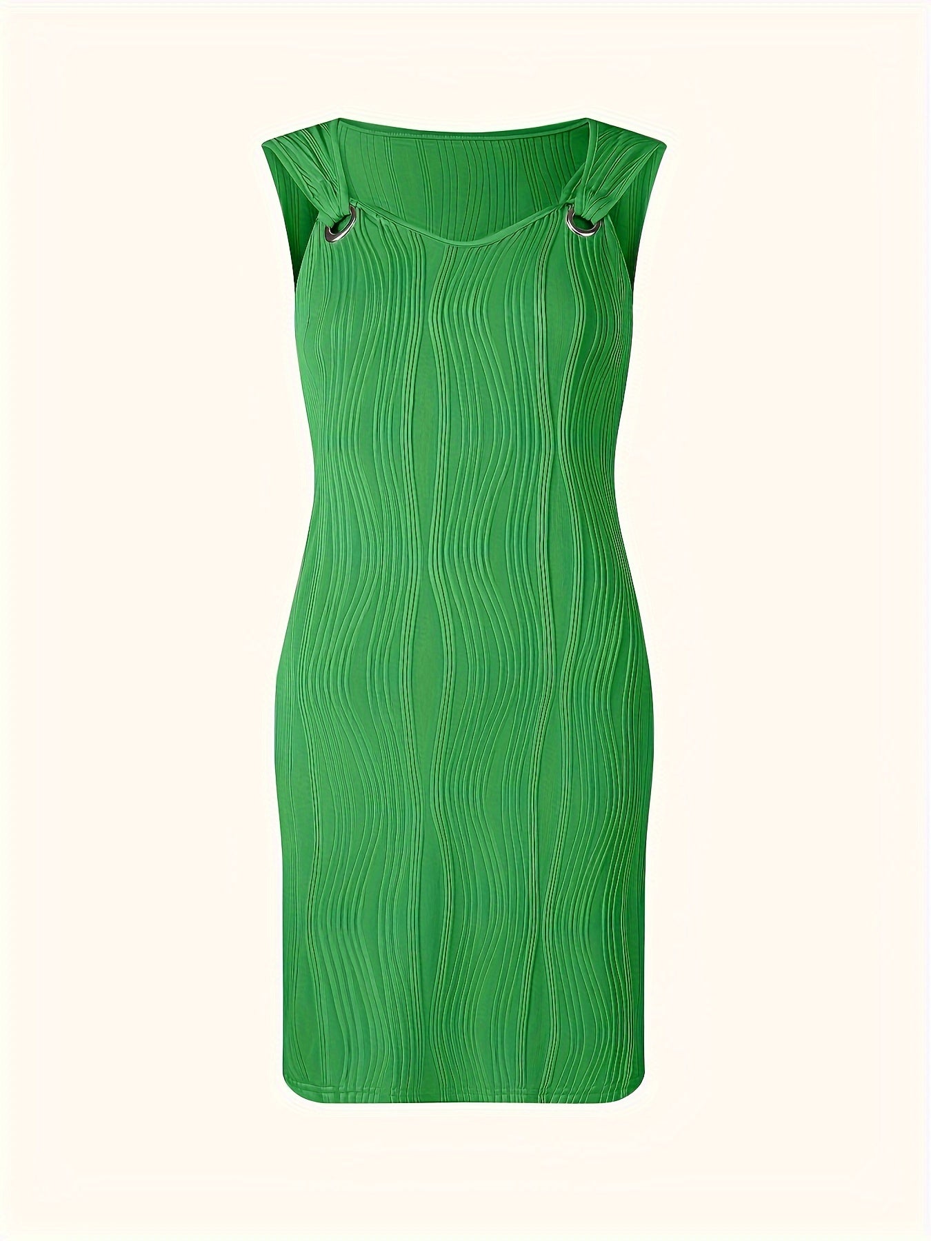 Solid Dress, Casual V Neck Sleeveless Mini Dress, Women's Clothing